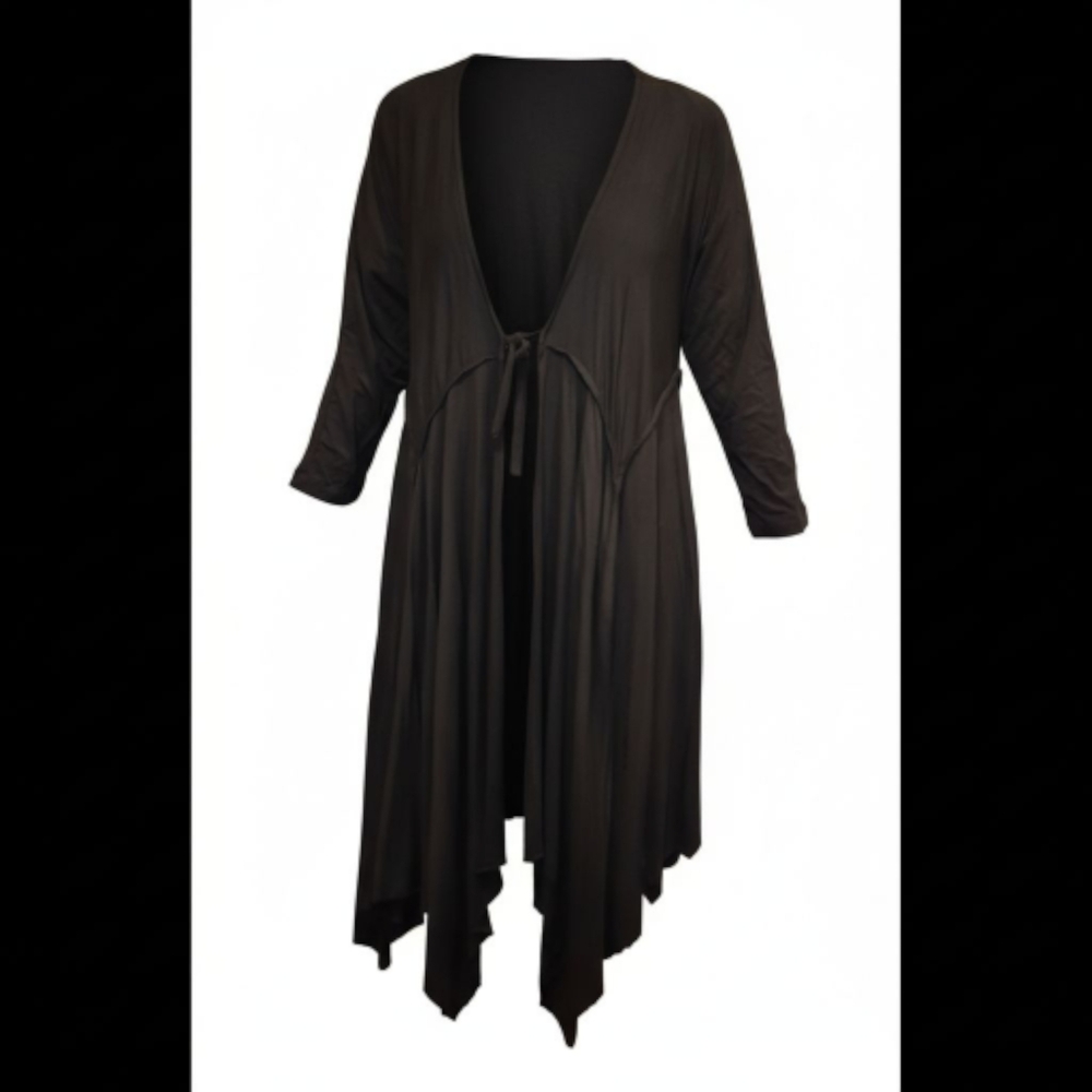 Kadem Sasson Tie Front Cardigan Assymetrical bottom